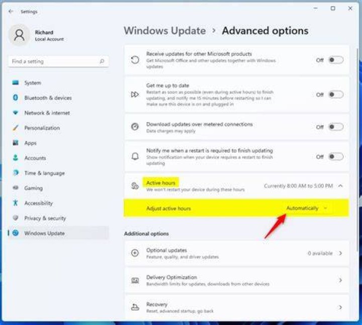 Advanced update settings