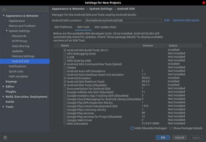 Android sdkmanager tool not found