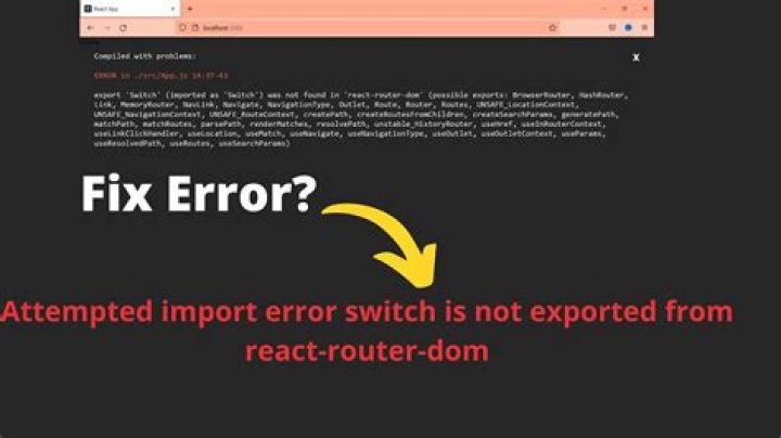 Attempted import error: 'Switch' is not exported from 'react-router-dom'