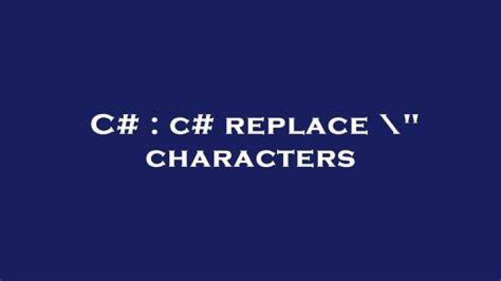 c# replace \