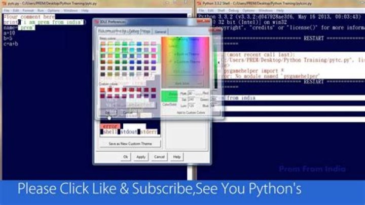 Change background color of python shell