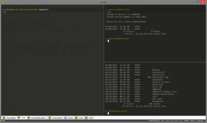 Cmder configurable split panes