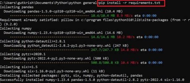 Conda version pip install -r requirements.txt --target ./lib