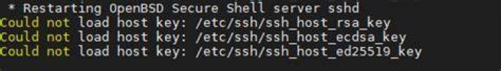 Could not load host key: /etc/ssh_host_*_key