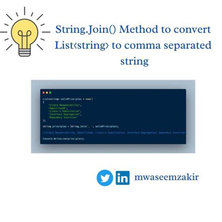 Creating a comma separated list from IList<string> or IEnumerable<string>