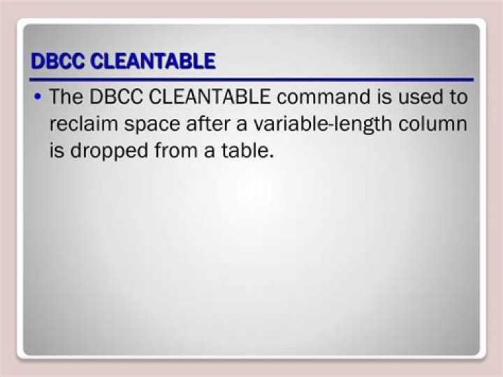 DBCC CLEANTABLE is not freeing used space