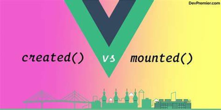 Difference between the created and mounted events in Vue.js