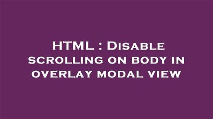 Disable Scrolling on Body