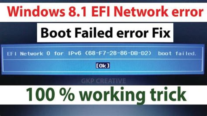 EFI Network error boot failed