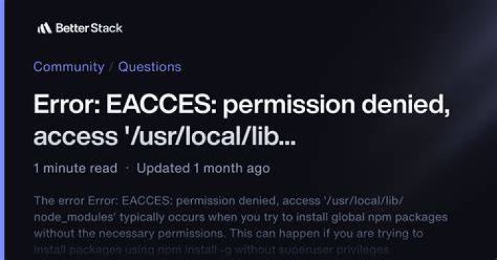 Error: EACCES: permission denied