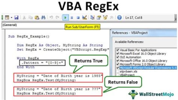 ![Excel VBA add regex reference