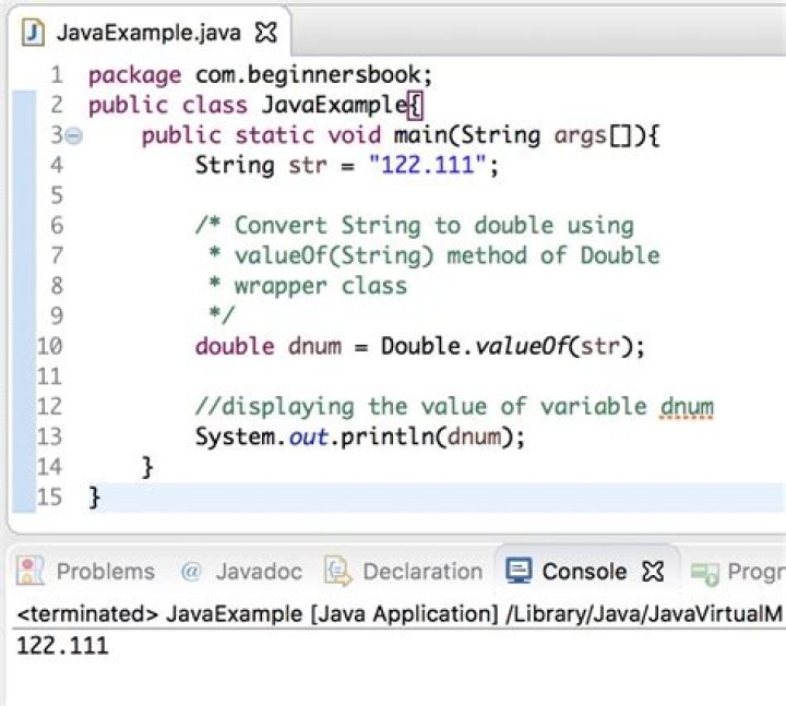 Exception on using Double.valueOf() method
