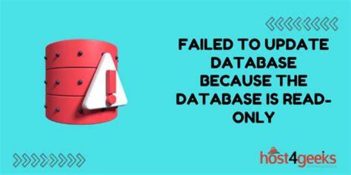 Failed to update database because the database is read only