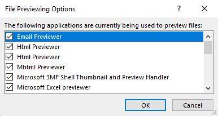 File Previewing Options