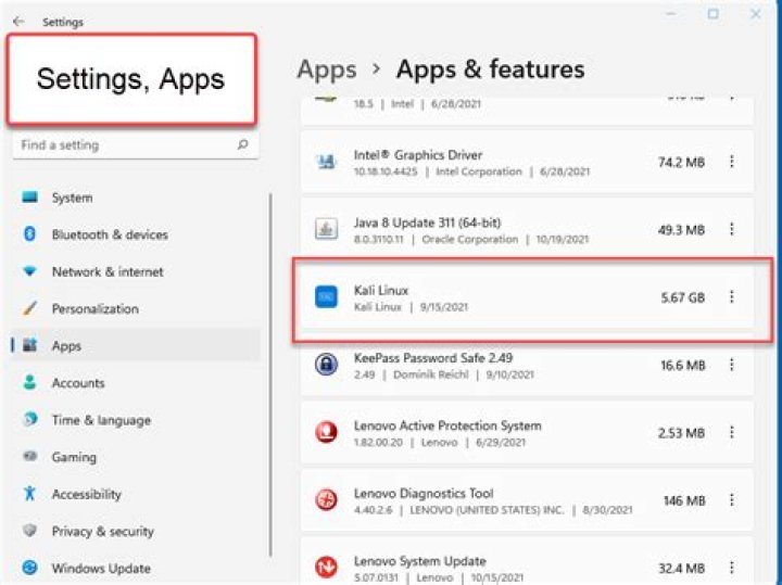 How can I delete the kali linux wsl folder on windows?