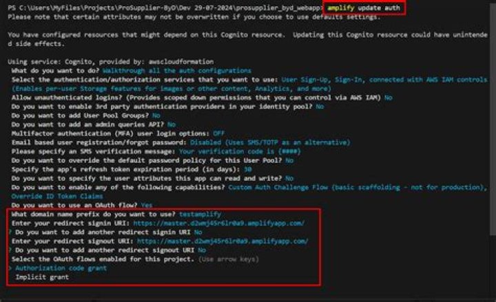 How do you configure Amplify using only the auth package?