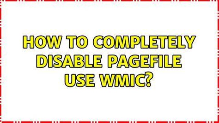 how to completely disable pagefile use wmic