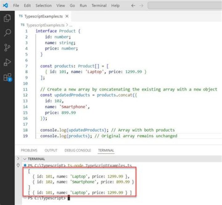 How to define an array of strings in TypeScript interface?