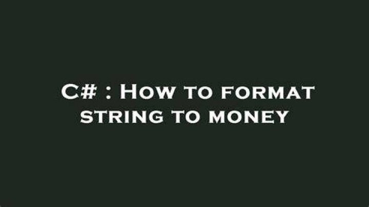 How to format string to money