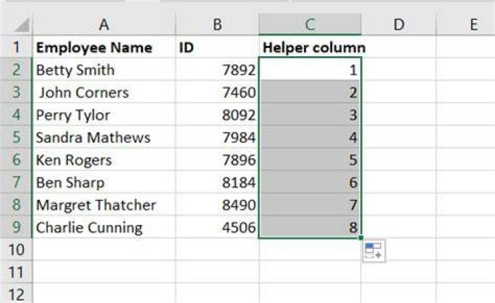 how to insert a helper column?