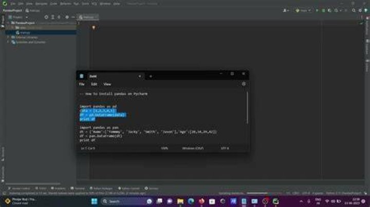 How to install pandas in pycharm