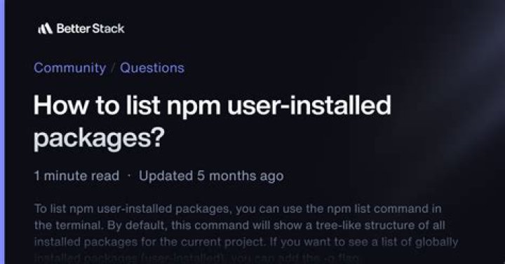 How to list npm user-installed packages?
