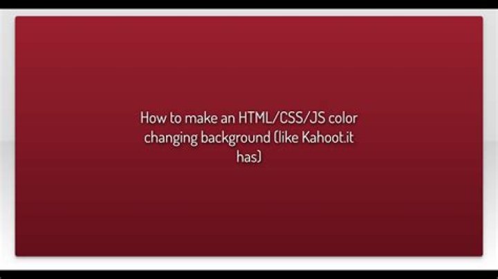 How to make an HTML/CSS/JS color changing background (like Kahoot.it has)