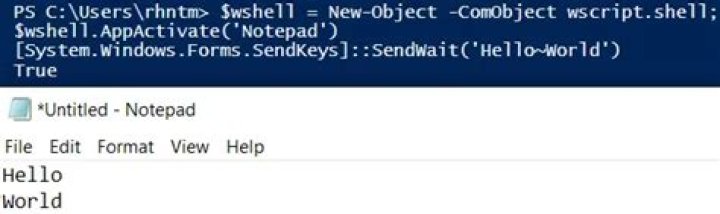 How to perform keystroke inside powershell?