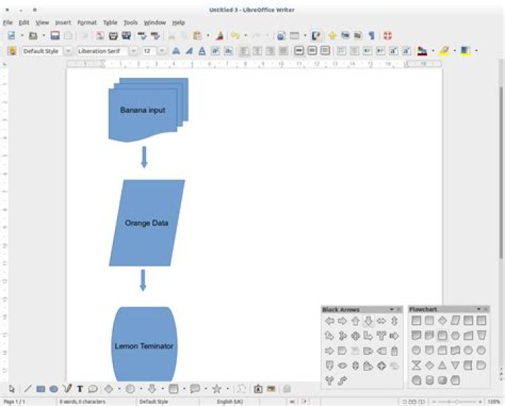 how to prepare a flow chart using libre office writer