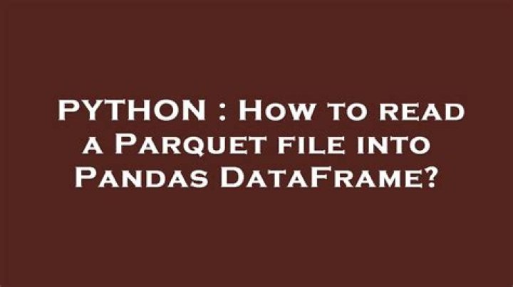 How to read a Parquet file into Pandas DataFrame?