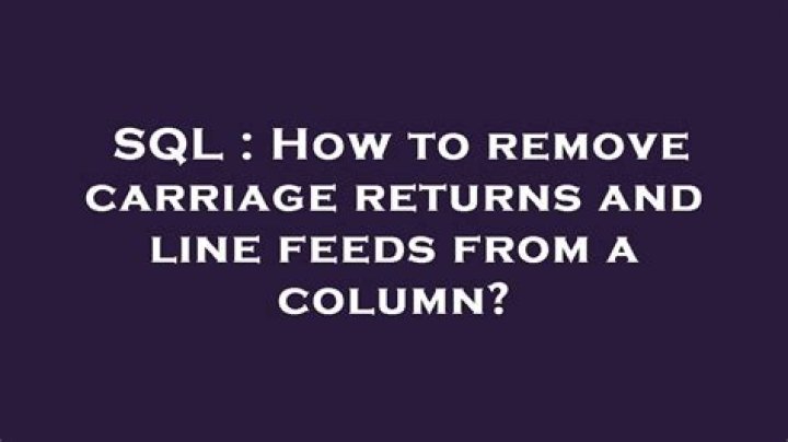 How to remove carriage returns and new lines in Postgresql?