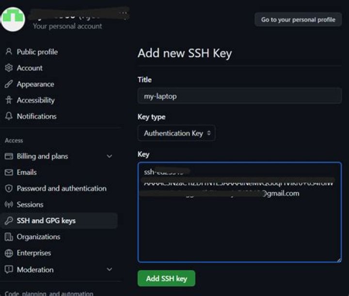 How to unlink the previous SSH key in Git