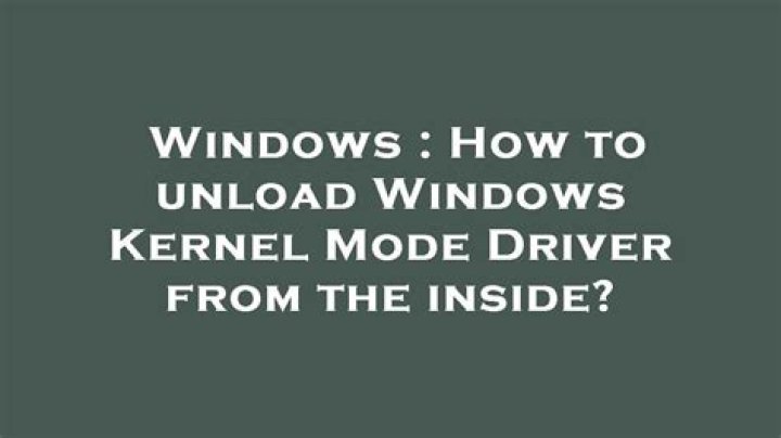 How to unload a Windows driver?
