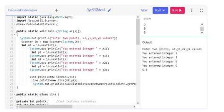 I want to calculate the distance between two points in Java