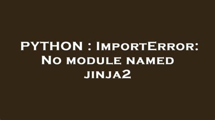 ImportError: No module named jinja2