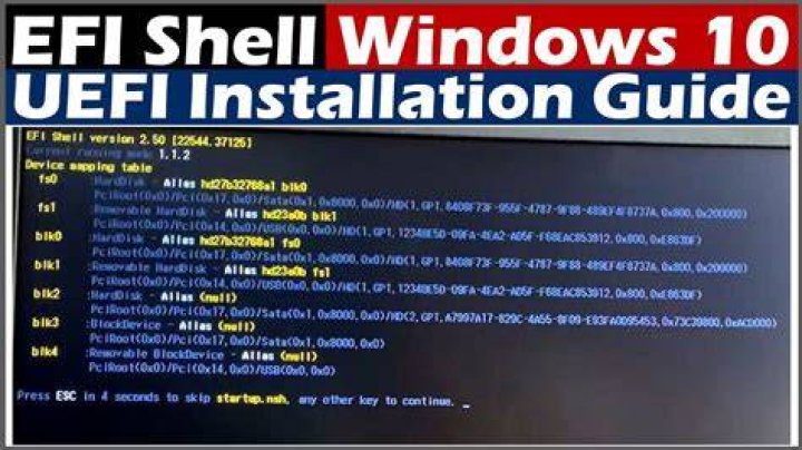 Installing Windows 10 onto M.2 drive from EFI shell