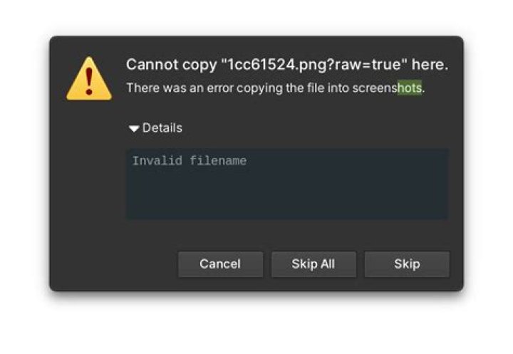 invalid filename error
