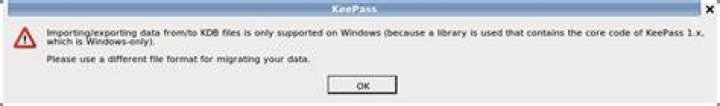 KeePass2 Not on Windows Error