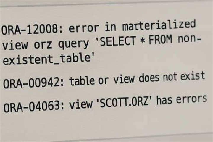 Materialized view error ORA-12004 although REFRESH COMPLETE