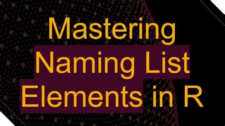 Naming list elements in R