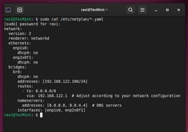 netplan configuration not active -- ubuntu 18.04
