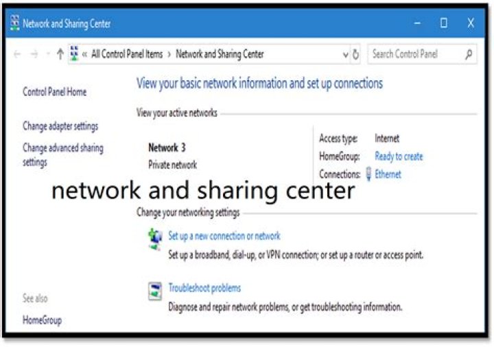 Network and Sharing Center