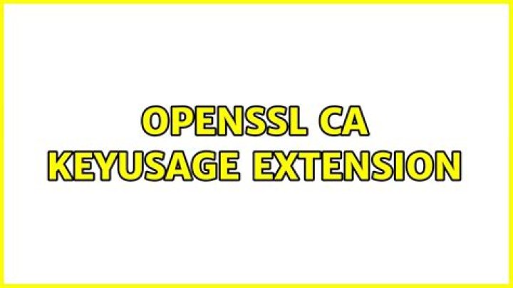 OpenSSL CA keyUsage extension