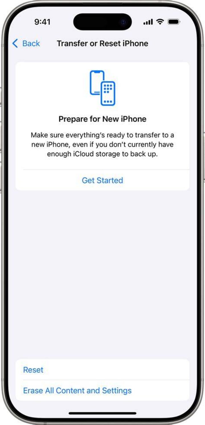 Options to reset