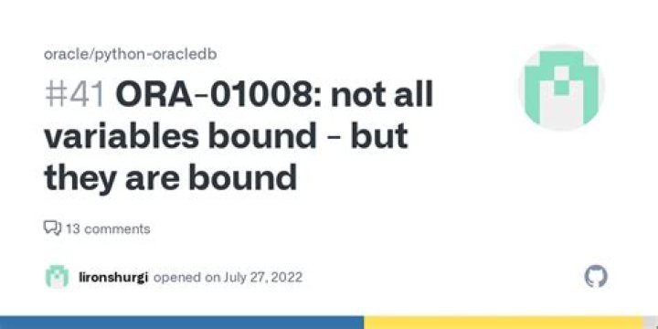 ORA-01008: not all variables bound. They are bound