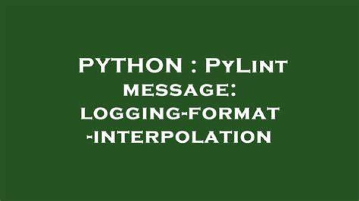 PyLint message: logging-format-interpolation
