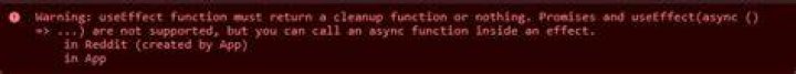 React Hook Warnings for async function in useEffect: useEffect function must return a cleanup function or nothing