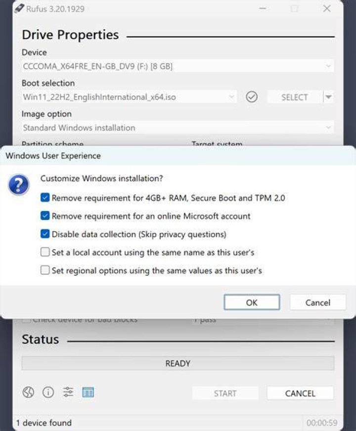 rufus UEFI:NTFS image option