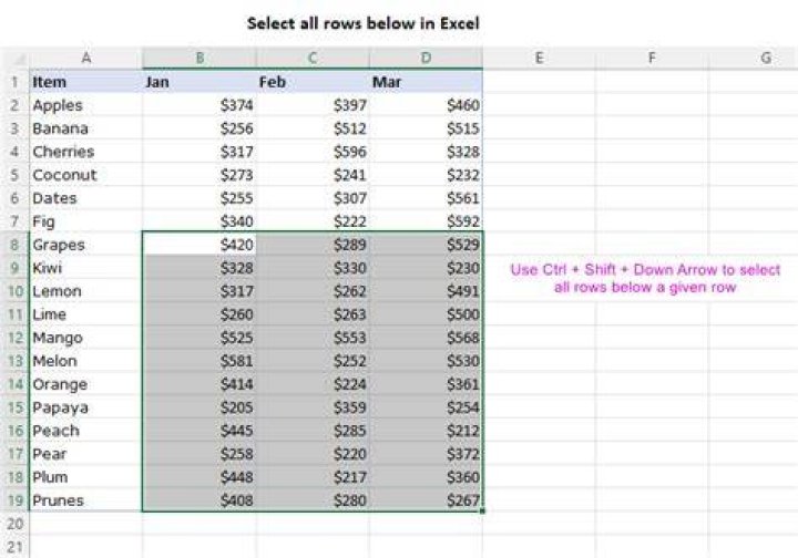 Select next row in Excel?