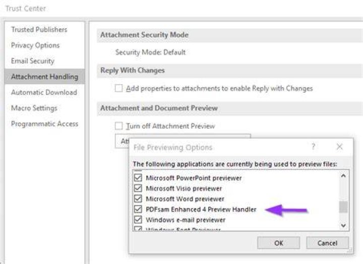 Set Outlook Default PDF Previewer